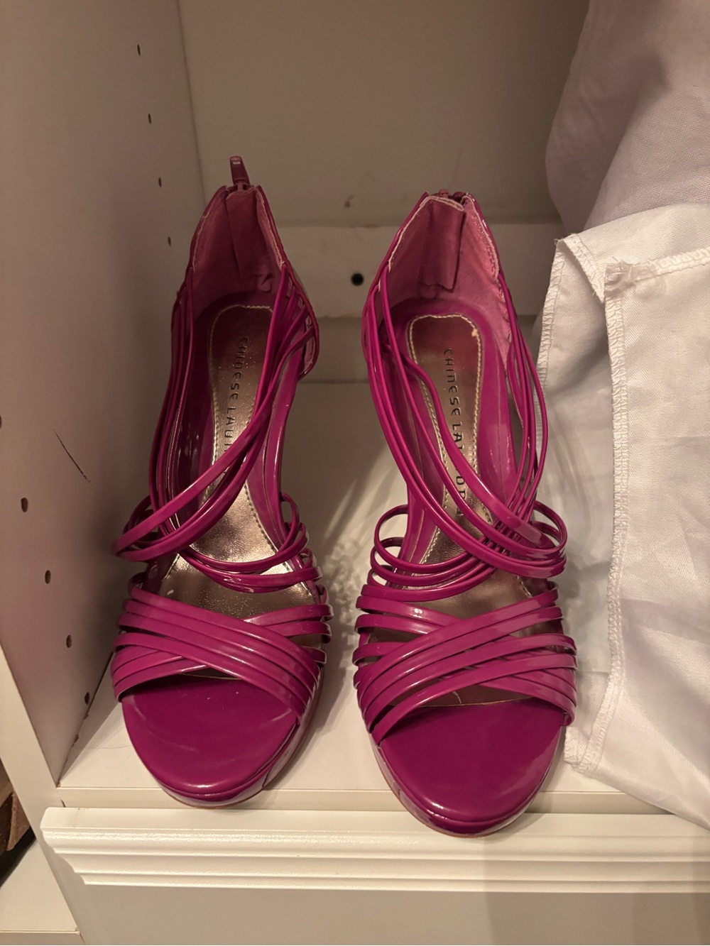 Chinese Laundry Fuchsia Strappy Stiletto Heels - Picture 3 of 4